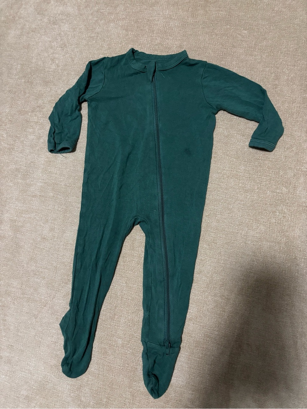 Kyte BABY Deep Emerald Green Zip-Up Footed One-Piece